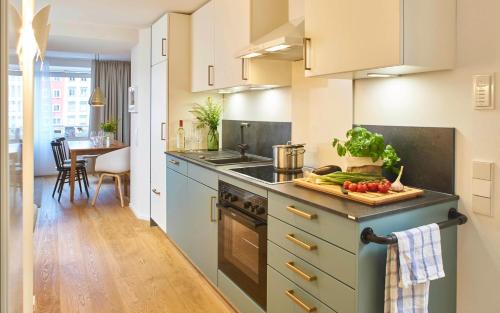 Kuchyň nebo kuchyňský kout v ubytování KönigsSCHLAF No9 - Das Hide-away in der Altstadt