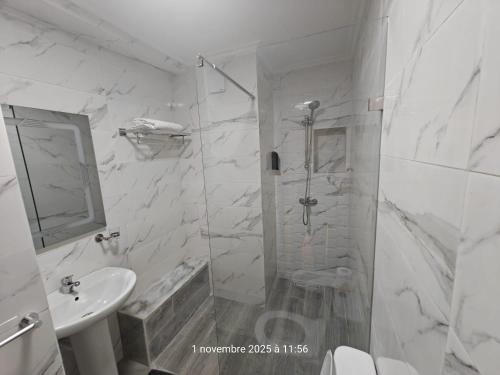 Koupelna v ubytování Casa central