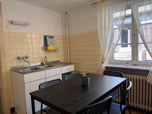 Køkken eller tekøkken på Großhandsdorf Gästehaus