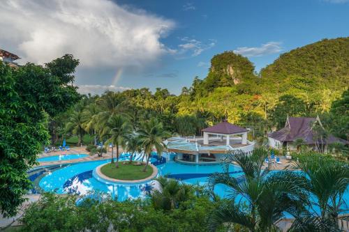 an aerial view of a resort with a pool at Krabi Maritime Resort in Krabi