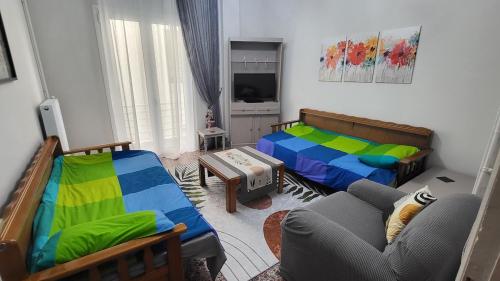 Postel nebo postele na pokoji v ubytování MG Boho Apartment