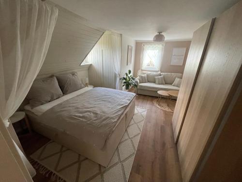 Ένα ή περισσότερα κρεβάτια σε δωμάτιο στο Apartmán Josefská