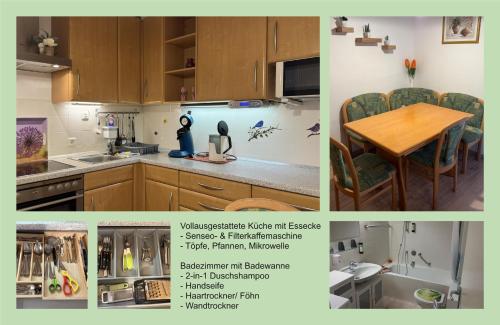Nhà bếp/bếp nhỏ tại Waldtraum Schwimmbad Sauna Kinderbett wandern