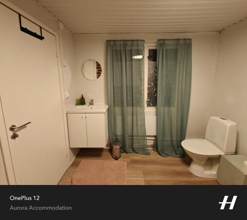 Ένα μπάνιο στο Aurora Lakeside Cabin Altajärvi