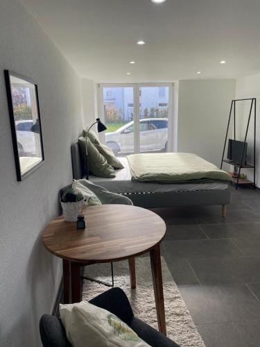 Ένα ή περισσότερα κρεβάτια σε δωμάτιο στο Hegau Loft