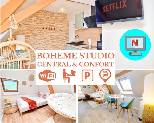 NOUVEAU BOHEME STUDIO - Netflix & Clim - Centre Ville Transports - Idéal PRO ou COUPLE - Cosy & Confort - NEUF & OFFRE SPÉCIALE