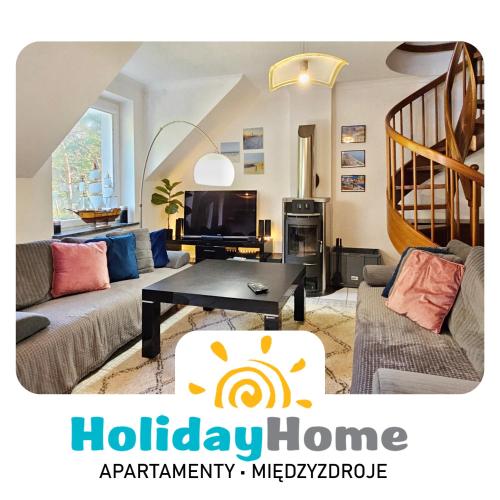 HolidayHomePL Apartament dwupoziomowy przy plaży z 2 balkonami, 2 łazienkami