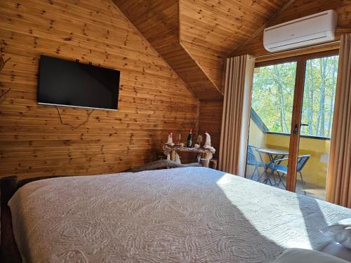 TV a/nebo společenská místnost v ubytování Bujtina Guri Hanit