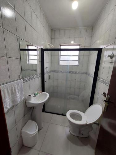 Koupelna v ubytování Pousada das Flores