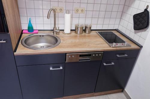 Η κουζίνα ή μικρή κουζίνα στο Gemütliches Apartment in Chemnitz Rabenstein