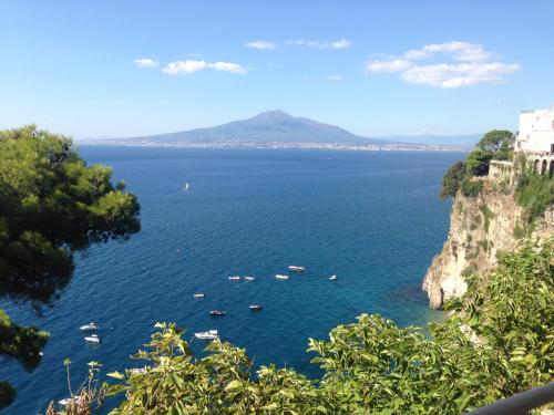 a view of a large body of water with boats at B&B La Grotta Marina in Vico Equense