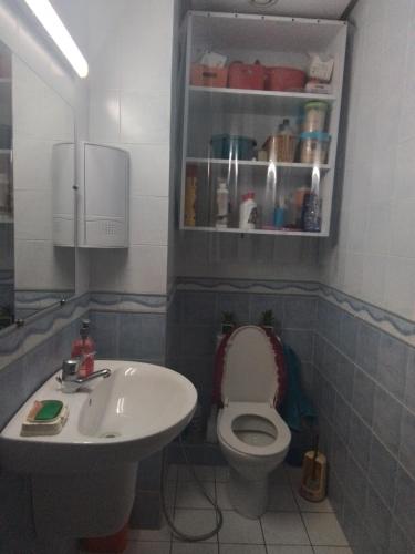 突尼斯Jasmin appart的带马桶和水槽的浴室