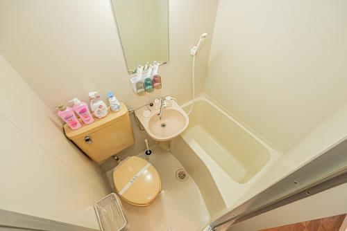 東京にあるsakura 202のトイレと洗面台のある小さなバスルーム