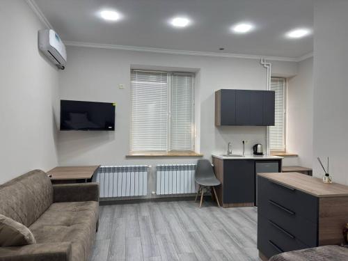 TV a/nebo společenská místnost v ubytování Bank Hotel