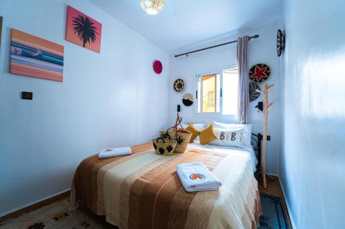 a bedroom with a bed in a room at Mabidi Surf Taghazout in Taghazout