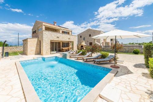 Villa with heated pool, waterfall, sandy beach - by TRAVELER tourist agency Krk - ID 2170