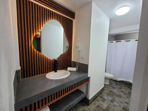 Phòng tắm tại Vista Zacatlan Hotel