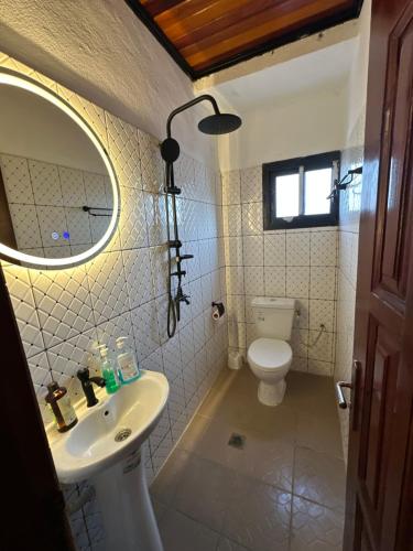 Et badeværelse på Cozy Tower