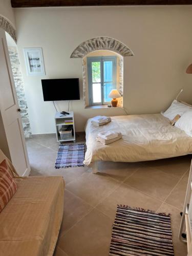 Postel nebo postele na pokoji v ubytování Dream House Little Villa - Amorgos