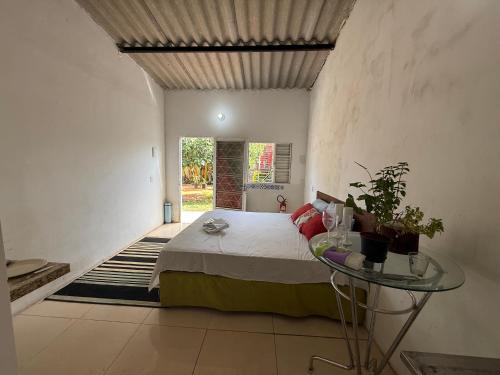 Ένα ή περισσότερα κρεβάτια σε δωμάτιο στο Caminito Brasília Hostel