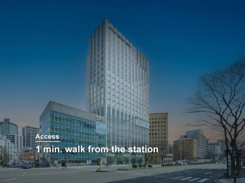 a tall building with the words i minivan walk from the station at Mitsui Garden Hotel Sendai - Reopening on June 14 in Sendai