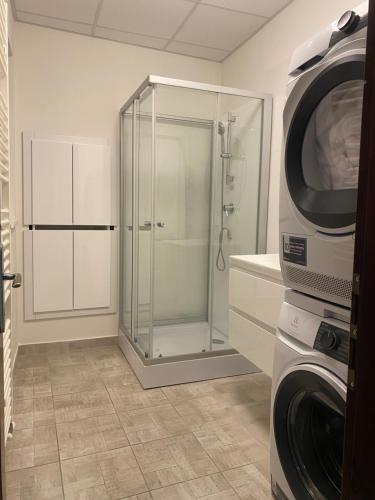 Koupelna v ubytování Lux Konštantínova