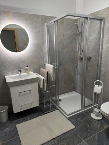 Koupelna v ubytování Gesäuse-Zimmer