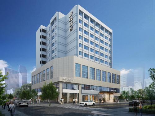 a rendering of a building with a car in front at From K Guangshi Hotel-XIAOBEI Metro Branch in Guangzhou