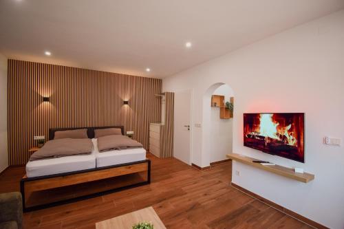 Postel nebo postele na pokoji v ubytování Bicycle Lodge