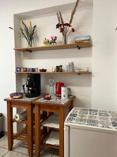 Kuchyň nebo kuchyňský kout v ubytování B&B Pokerdassi