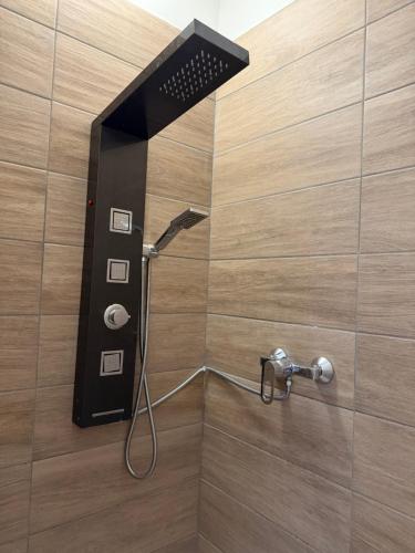 eine Dusche im Bad mit Duschkopf in der Unterkunft Studio design hypercentre Gare & espresso offert in Castelnaudary