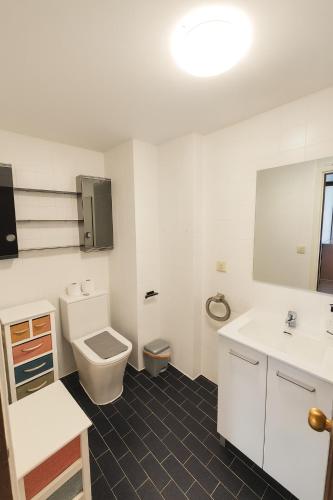 een badkamer met toilet en wastafel bij Apartment Turia Park in Valencia