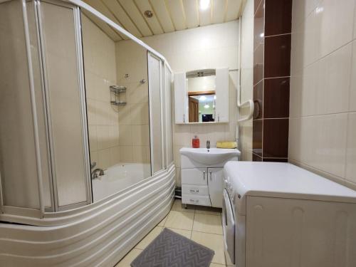 Koupelna v ubytování Central Apartaments of Stefan cel Mare Boulevard in Chisinau