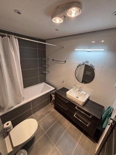 Koupelna v ubytování Apartmánový byt VYHNE