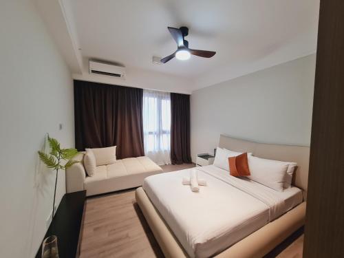 Postel nebo postele na pokoji v ubytování Agile Kuala Lumpur City Centre By AMG