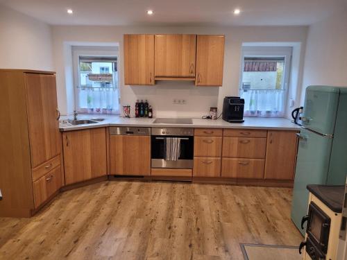 Kuchyň nebo kuchyňský kout v ubytování Ferienwohnung Lindenblüte