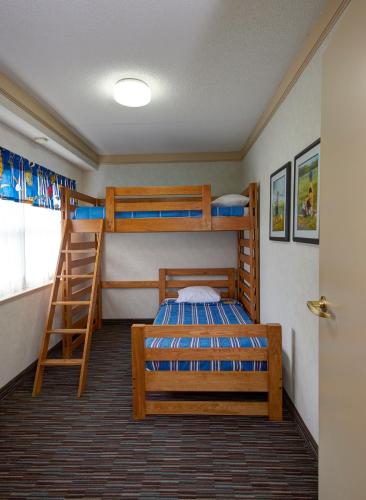 two bunk beds in a room with a ladder at Best Western Brantford Hotel and Conference Centre in Brantford