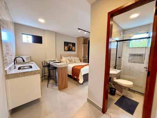 Koupelna v ubytování Suítes da Grazi - Centro Arraial do Cabo