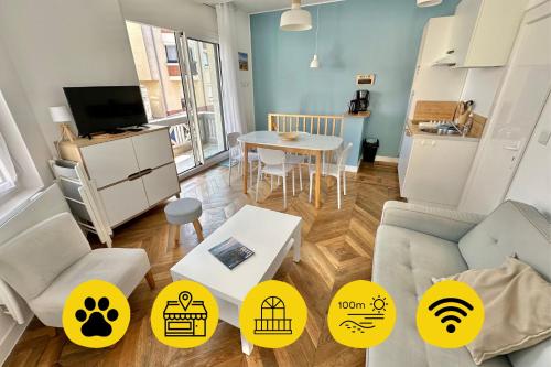 JUSANT - Appartement 5 pers avec Balcon Aperçu Mer à 100 m de la plage