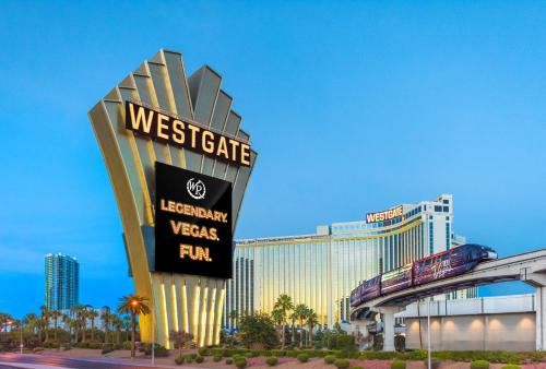 a sign for the westgate las vegas hotel at Westgate Las Vegas Resort and Casino in Las Vegas
