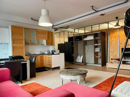 Kuchyň nebo kuchyňský kout v ubytování Green River Loft