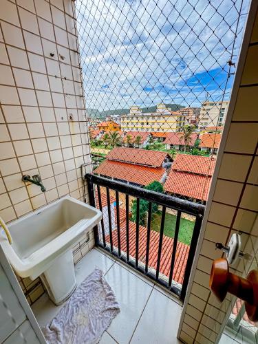 Balkón nebo terasa v ubytování Hospedatom - Incrível Apartamento Frente Mar Praia Grande