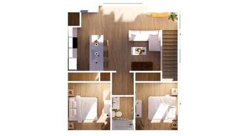 a rendering of a floor plan of aominium at North Slope Nest in Tacoma