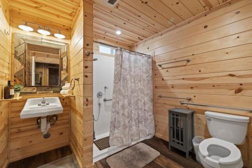 Koupelna v ubytování Cabin #4