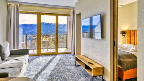 Postel nebo postele na pokoji v ubytování Złoty Horyzont, Sun & Snow