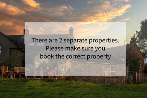 a sign that says there are separate properties at Hill End Cottages in Warslow