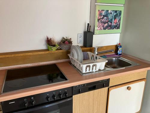 Η κουζίνα ή μικρή κουζίνα στο Martin's Apartment at Kirchheim near train station