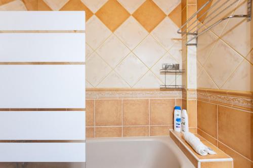 une salle de bain avec une baignoire et un lavabo dans l'établissement Apartamento Terraza Los Realejos, à Los Realejos