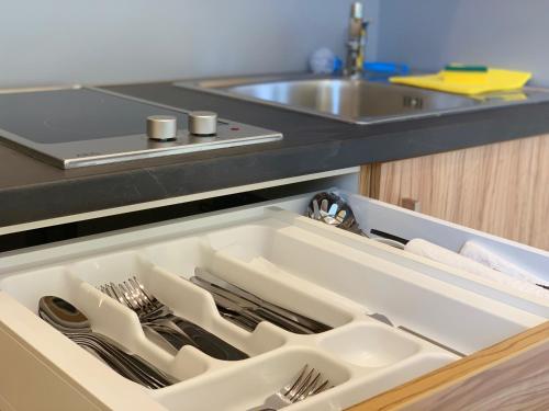 Η κουζίνα ή μικρή κουζίνα στο Apartment Allersberg