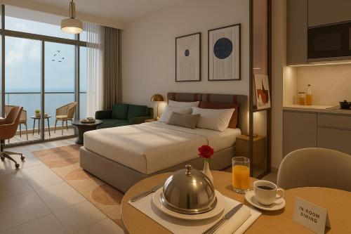 Ένα ή περισσότερα κρεβάτια σε δωμάτιο στο Bloom Arjaan by Rotana